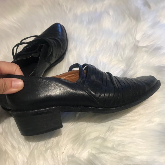 Anthropologie Kupuri Spain Fringe Bootie Black Bohemian Boho Ankle Boots Size7.5 - Picture 5 of 9